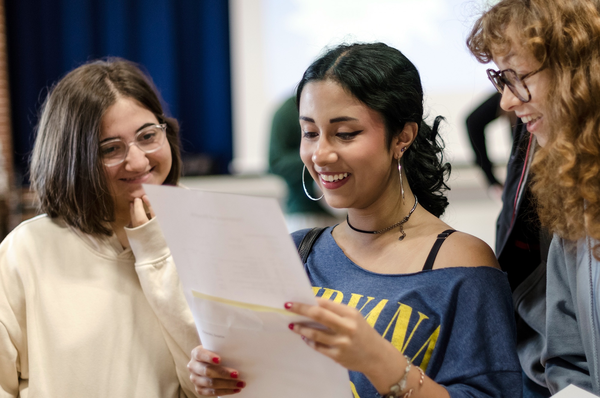 Hope Valley College students opening and celebrating their GCSE results